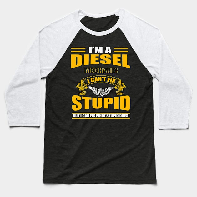 diesel mechanic Baseball T-Shirt by Red Bayou